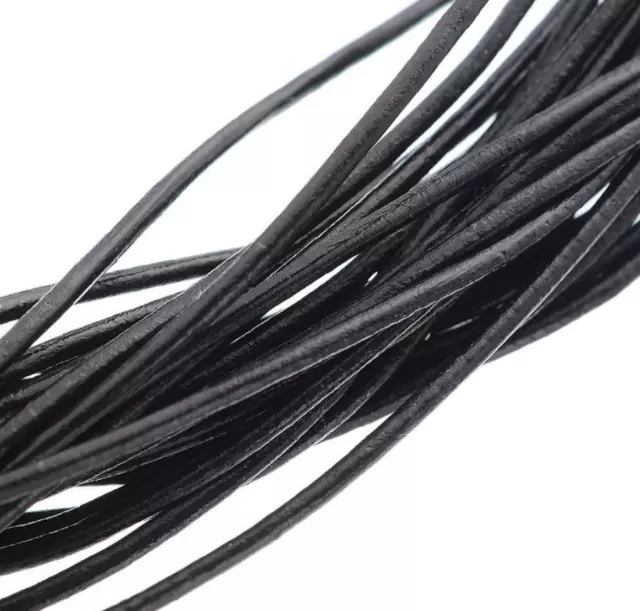 2mm Neu Lederband Schwarz Echt Leder Lederschnur 10m 2