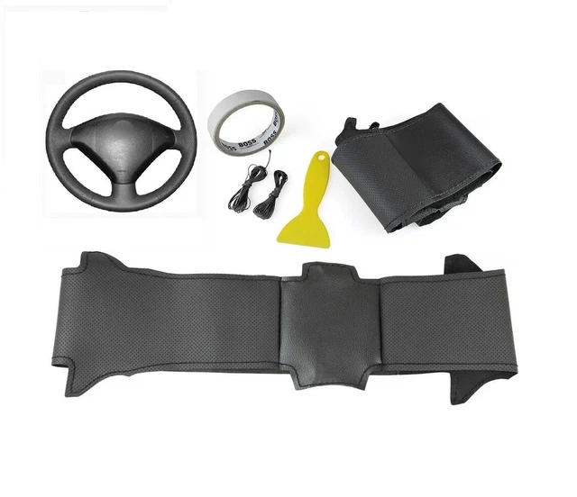 Couvre-volant Sur Mesure En Cuir Noir Pour BMW E46 Coupé - Lisse Et Perforé - Neuf