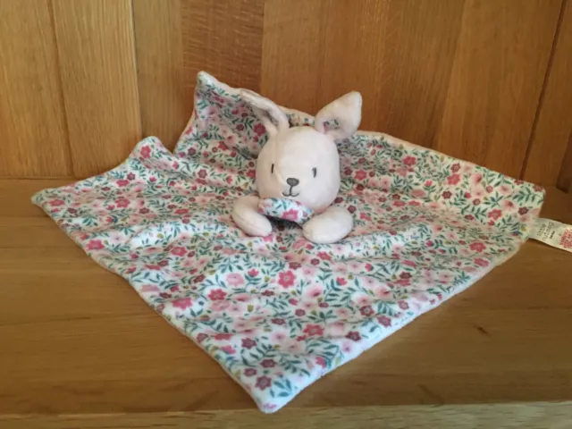 Little Nutmeg Pink Bunny Rabbit Comforter Floral Blankie Baby Soft Toy Morrisons