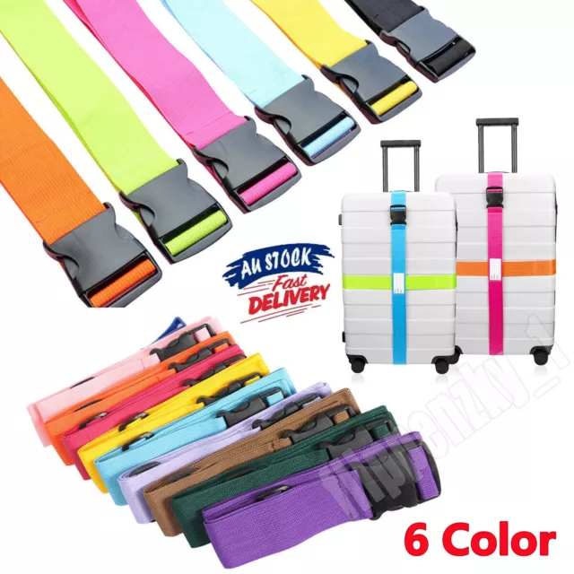 2m Adjustable Luggage Strap Suitcase Packing Belt Travel Buckle Baggage Tie New
