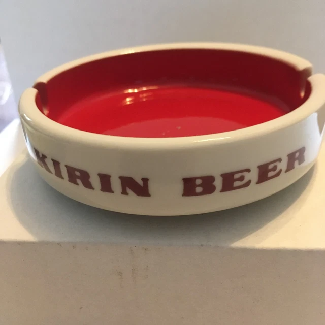 Ashtray Kirin Beer SAKURA JAPAN Cigarette Vintage Red White