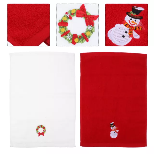 2 Pcs Christmas Prop Lovely Gift Towel Decoration Guest Towels Kitchen