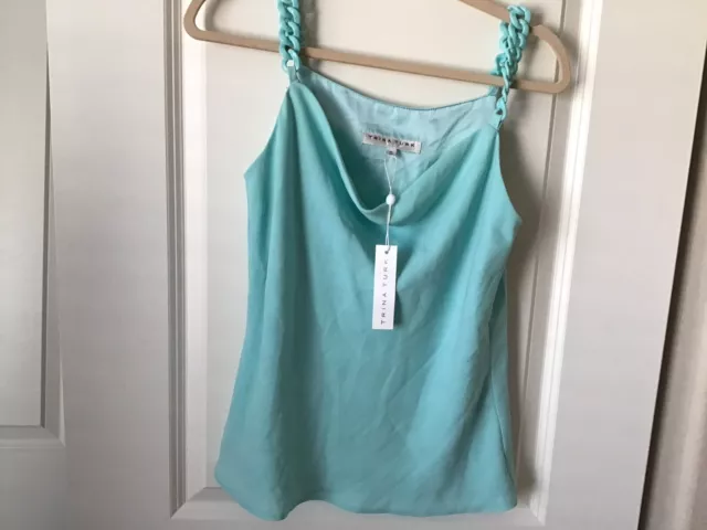 TRINA TURK Aqua Top Plastic Chain Shoulder Straps Size Small NWT