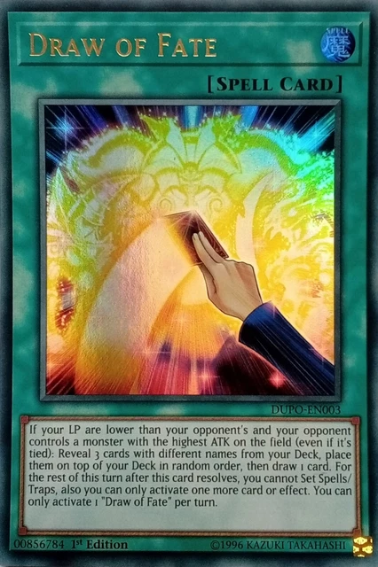Yu-Gi-Oh Egyptian God Deck Yu-Gi-Oh! Trading Card - Draw Of Fate  (EGS1-EN033) - Common 1st Edition From Egyptian God Deck Slifer The Sky  Dragon Deck
