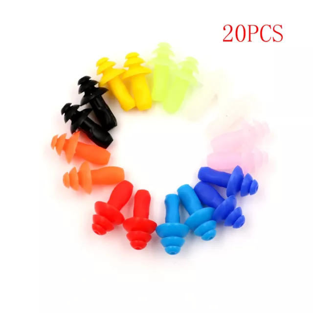 20pcs Silicone Ear Plugs Study Sleep Anti Noise Earplugs Comfortable MyuA^:^