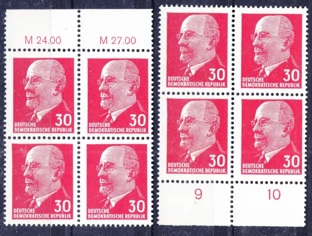 Briefmarken DDR Mi Nr. 935 XxI  2x(OR3+UR3) W, Ulbricht  **