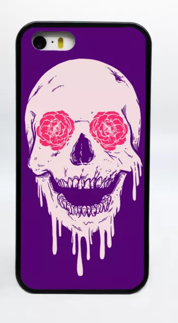 SKULL PINK PURPLE Rose Phone Case Cover For Iphone 7 6S 6 Plus 5C