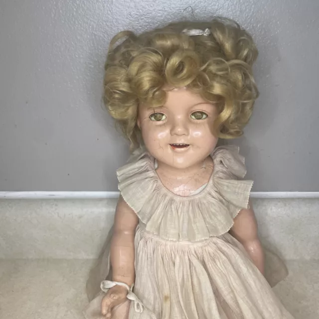 Vintage 1930'S Ideal Shirley Temple 22”Composition Doll All Original