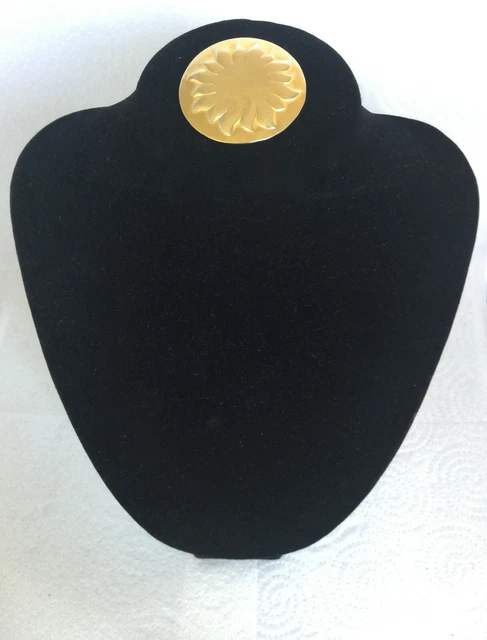 Broche Soleil Vintage Signée Monnaie De Paris - Métal Doré, Cœur En Résine Orange - Excellent état