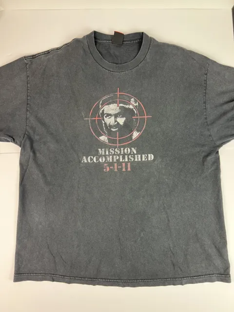 Vintage Osama Bin Laden Death Mission Accomplished Shirt XXL Black War Political