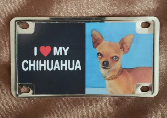 MAGNET, DOG (CHIHUAHUA), Metal, Chrome Plate, 4" L