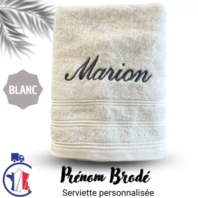 Serviette personnalisée avec le prénom brodé, idée cadeau Plusieurs couleurs