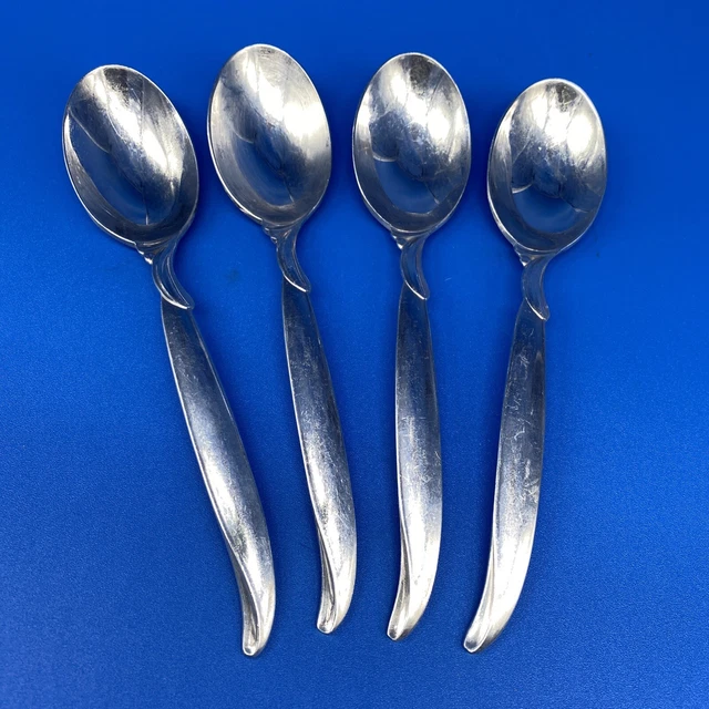 1847 Rogers Brothers IS Dinner Soup Spoon Flair Silverplate 4 Piece 6.75” 1956