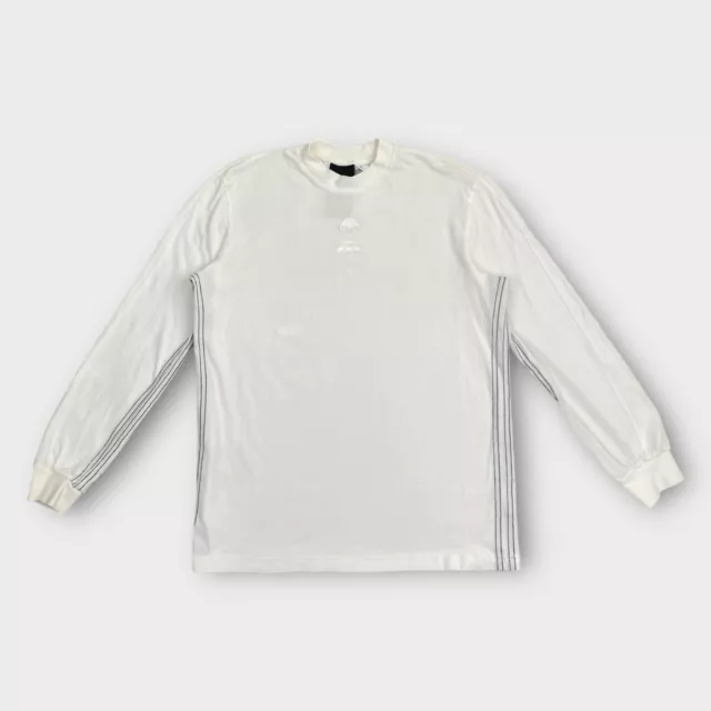 Adidas x Alexander Wang Men's Medium Crew Neck Long Sleeve Logo T Shirt White