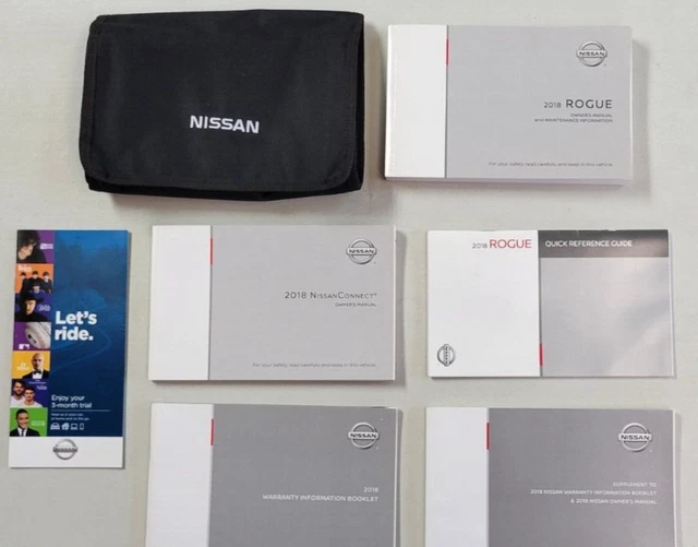 OEM Original 2018 Nissan Rogue Owners Manual with Supplements & Holder
