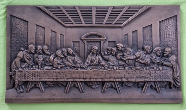 Relief Bronze "Das letzte Abendmahl" von Leonardo Da Vinci. 60,5 x 35,5.