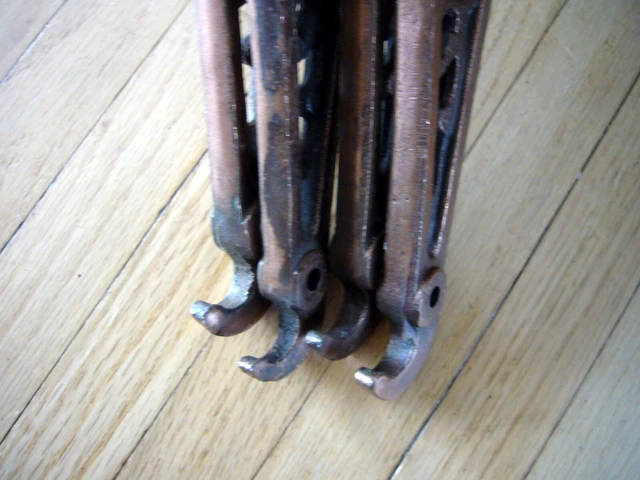 4 Curtain Rods Antique Vintage Cast Metal Hook Copper Arm Wall Attachments 7