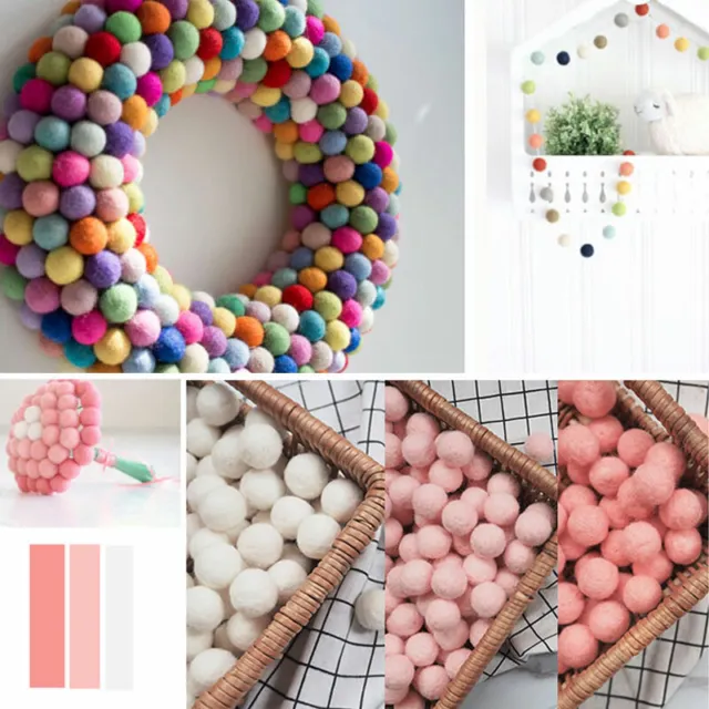 2cm Felt Balls Wool Assorted Balls Beads Mixed Colours DIY Craft Party Decora