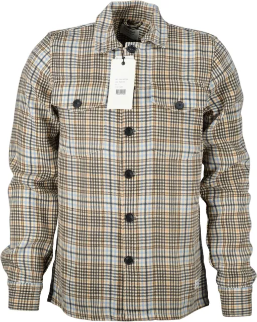 NUOVO! Supershirt uomo Gabba / giacca camicia beige a quadretti taglia XL
