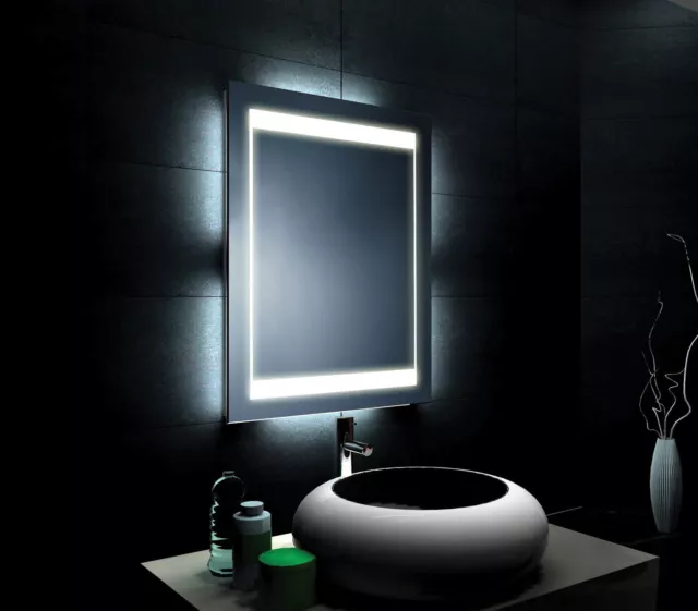 Backlit LED Bathroom Mirror with Infrared Sensor & Demister Pad | 80x60cm 2