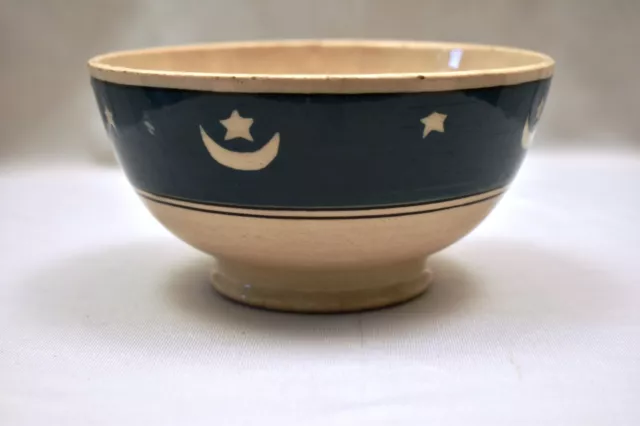 Antique Islamic Bowl Moon Crescent & Star Green Ottoman Turkish European Potter
