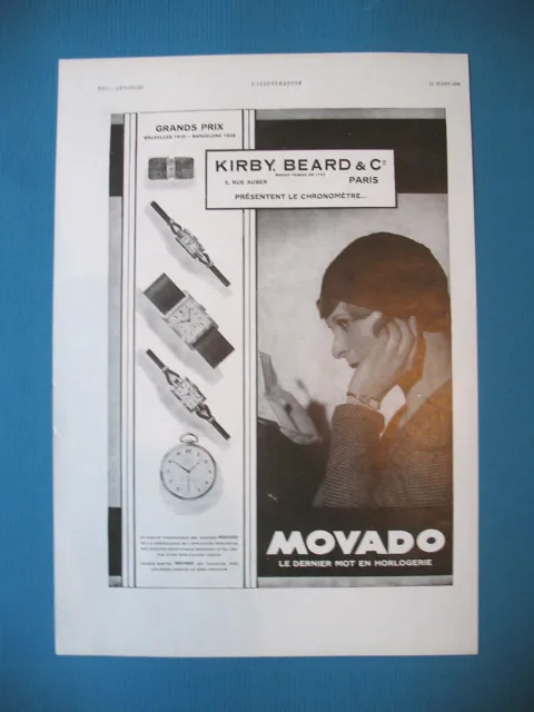 Publicite De Presse Movado Montre Le Dernier Mot En Horlogerie French Ad 1931
