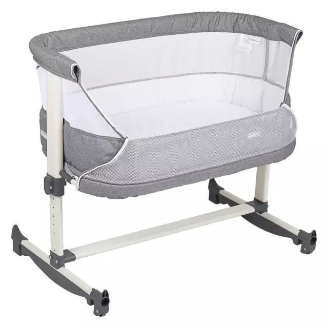 Beistellbett babyGO Vivaldi 6-fach Höhenverstellung Baby Bettchen grau B-WARE