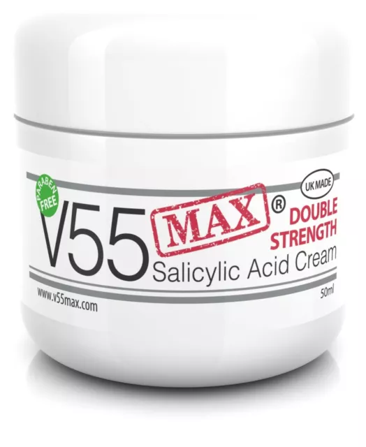 V55 MAX Salicylic Acid Skin Cream Safe on Spots Blackheads Blemishes Pimples
