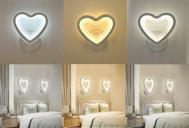 Applique Lampada Da Muro Per Interno A Parete Moderno Forma Cuore Con Led 6W