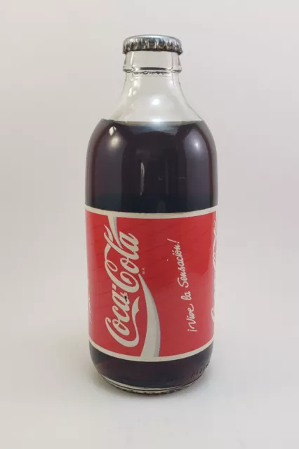 Rare Vintage 1973 Mexican Coca-Cola Short Glass Bottle Paper Label 355 ml full