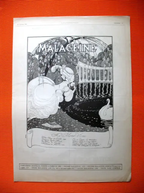 PUBLICITE DE PRESSE MALACEINE CREME DE BEAUTé CYGNE ILLUSTRATION WEGENER AD 1923