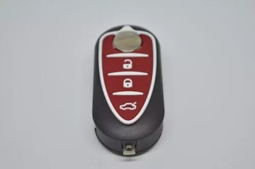 Buttons Gummi Cover Schlüssel Alfa Romeo Juliet Mythos Rot Red Pad 2