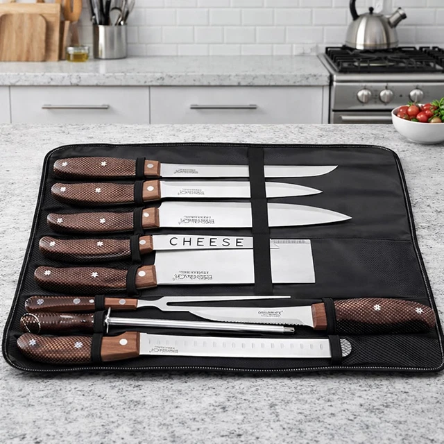 Coffret De Couteaux De Cuisine Rosenberg - Acier Inoxydable Allemand - Noir - Occasion