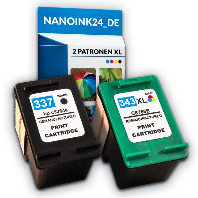 2x Druckerpatrone HP337 XL und 343 XL für DESKJET 5940,6980,C4180  bei Nano