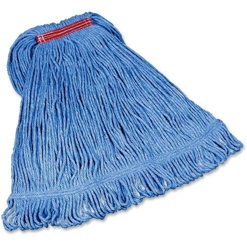 Rubbermaid Commercial Super Stitch Blend Mop, 1" Headband, Large, Blue