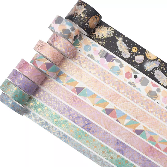 Mystic Gold Washi Tape Set Wide Silver Foil Masking Tape Decorative Craft Tape