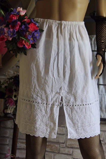 TRES BEAU JUPON broderie anglaise ajouree vintage unterkleid full slip REF1501 EUR 15 00 PicClick FR