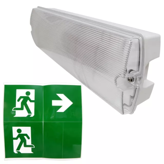 Lampada paratia LED di emergenza con insegne - 3 ore di backup batteria M/QUASI interno esterno