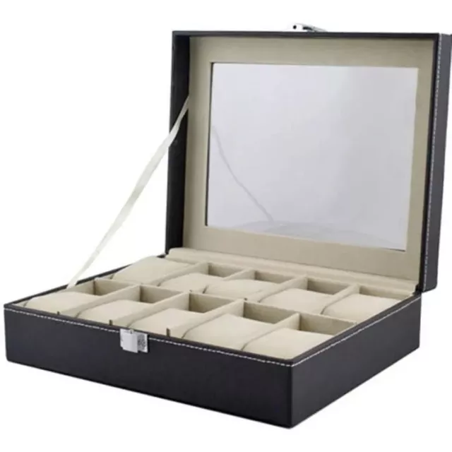 Coffret pour 10 montres boîte à montre boîtier rangement bijoux présentoir