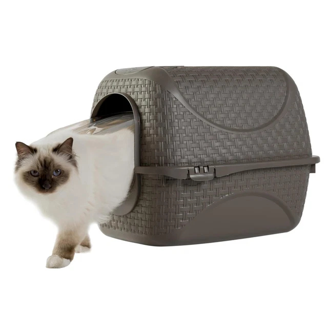(MERCE DI SECONDA SCELTA) lettiera per gatti lettiera con effetto rattan, cucchiaio filtro