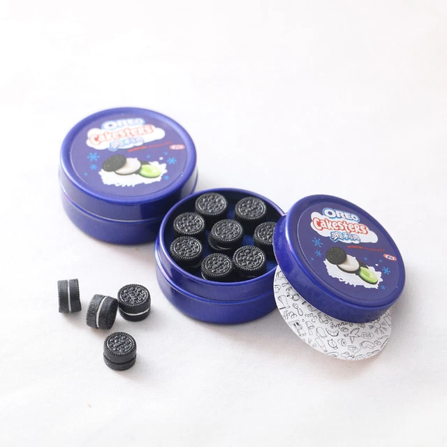 Dolls House Miniatures 1:12 Scale Cookie Oreo Metal Boxes Mini Food Accessories