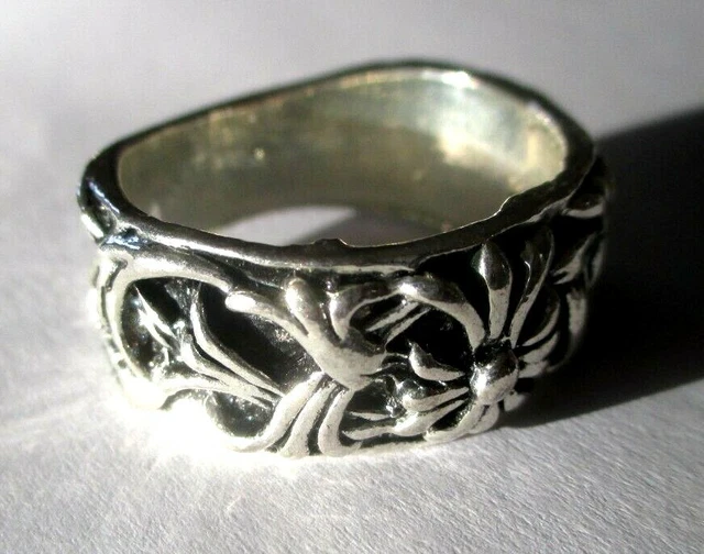 Bague Ancienne En Or Blanc 18K 750 - Alliance Années 1950/60 - Taille 57-58 - Occasion Très Bon état