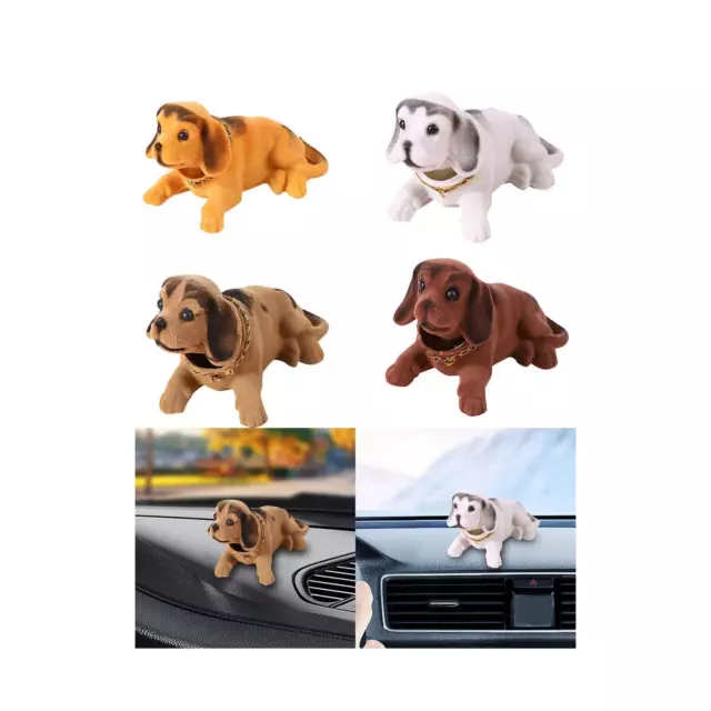 Dessin animé mignon chien voiture secouant la tête poupée bouledogue  voiture tableau de bord décor de table 01