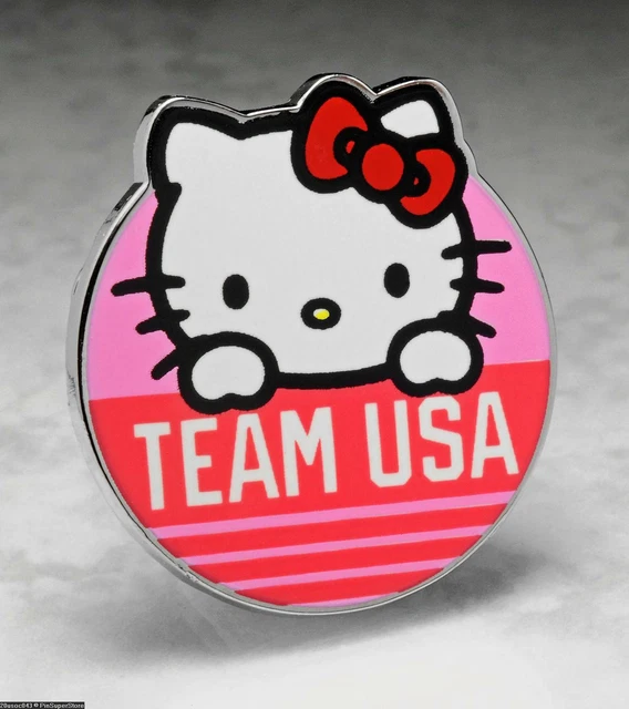 OLYMPIC PINS BADGE Paris 2024 HELLO KITTY TEAM USA USOC PINK ROUND 7.