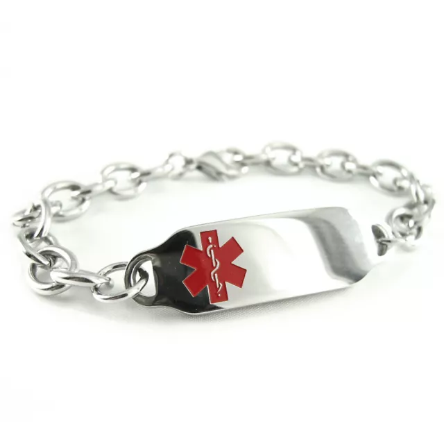 MyIDDr - Pre Engraved - DIABETES TYPE I Medical Bracelet, with Wallet Card