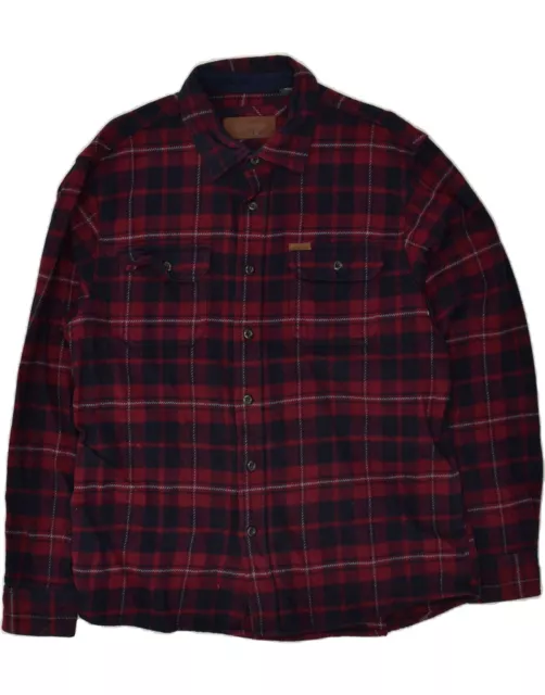 ORVIS Mens Flannel Shirt Large Red Check Cotton AG18