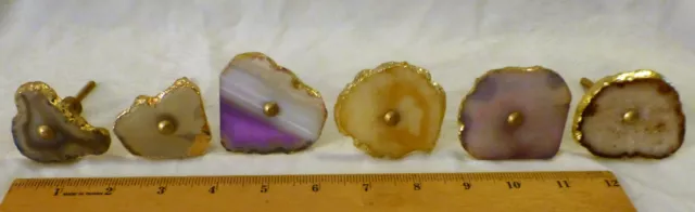 6 Stone Draw Drawer Pulls Agate Cabinet Knobs Doors Kitchen Cupboard Hardware