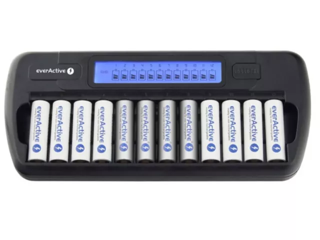 Batterieladegerät EverActive NC-1200 professionales Ladegerät für AA und AAA 12