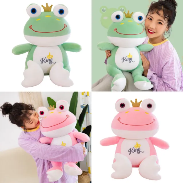 FROG STUFFED ANIMAL Plush Toy with Crown Soft Hugging Pillow Gifts Plushie  Decor $16.50 - PicClick AU