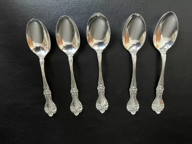 5 antike JUGENDSTIL ~ Historismus Kaffeelöffel in 925 Sterling  SILBER floral